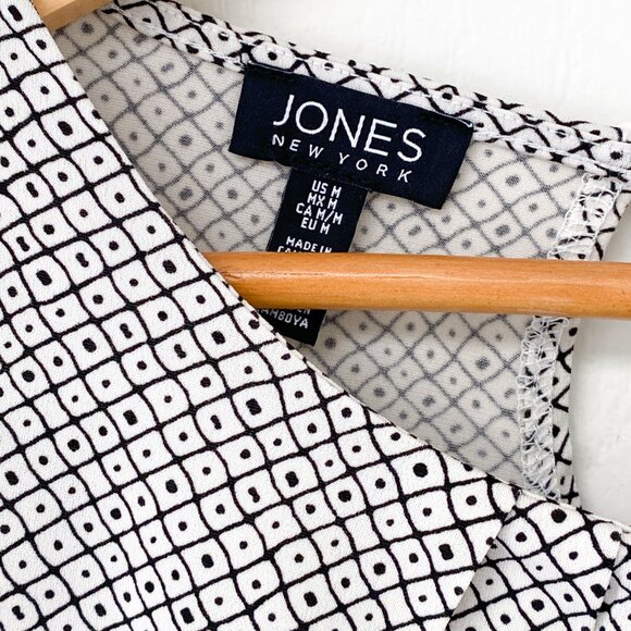 Jones New York - Sleeveless Geometric Polka Dot Blouse - Picture 2 of 5